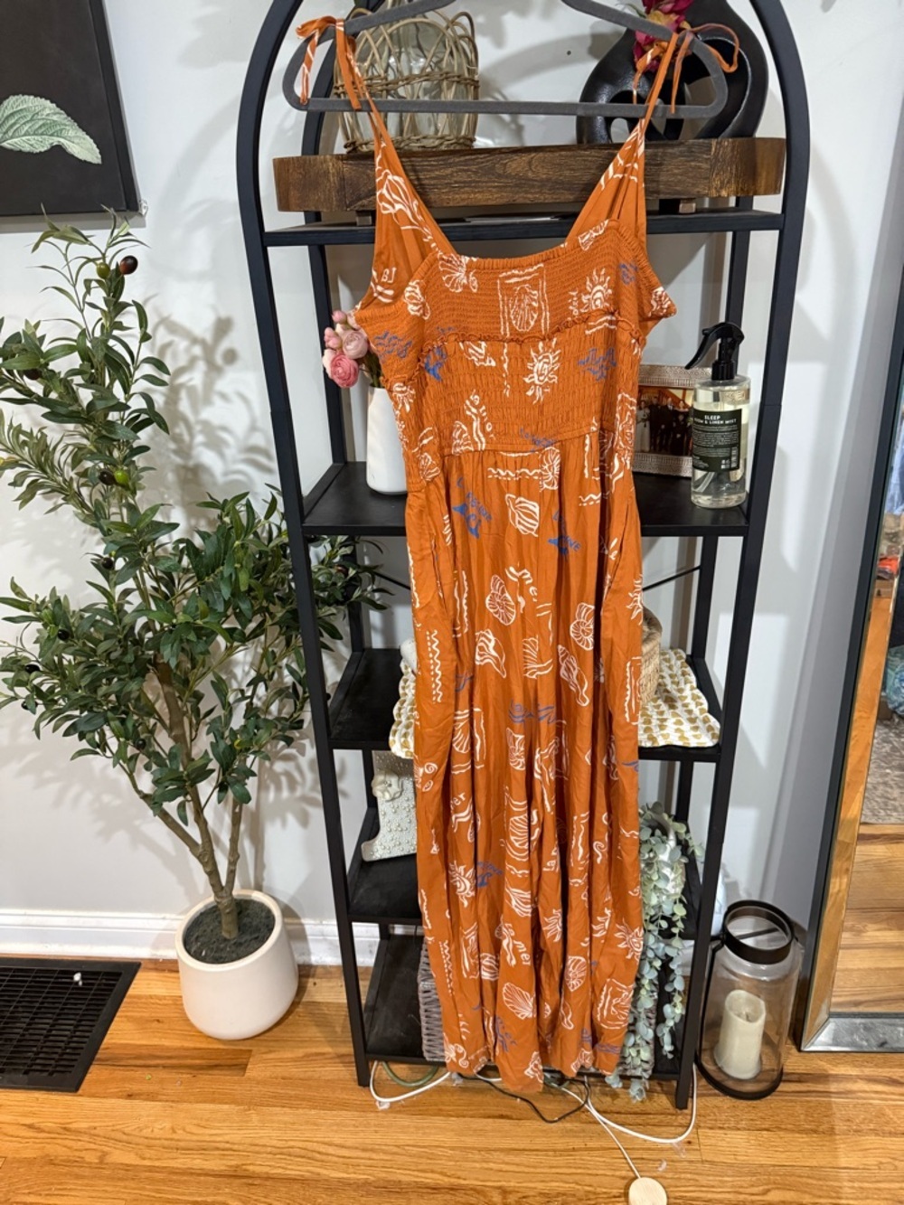 Patrons of Peace Rust Orange Printed Romper Jumpsuit Boho Wide Leg NWT - Picture 9 of 11